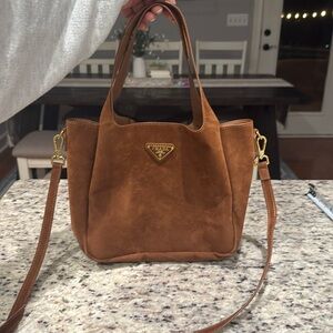 🤎✨ Brown Suede shoulder purse bag
